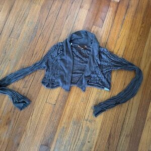 Gray Knit Shrug Sweater